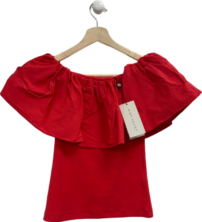 Mint Velvet Red Off-Shoulder Top UK XS