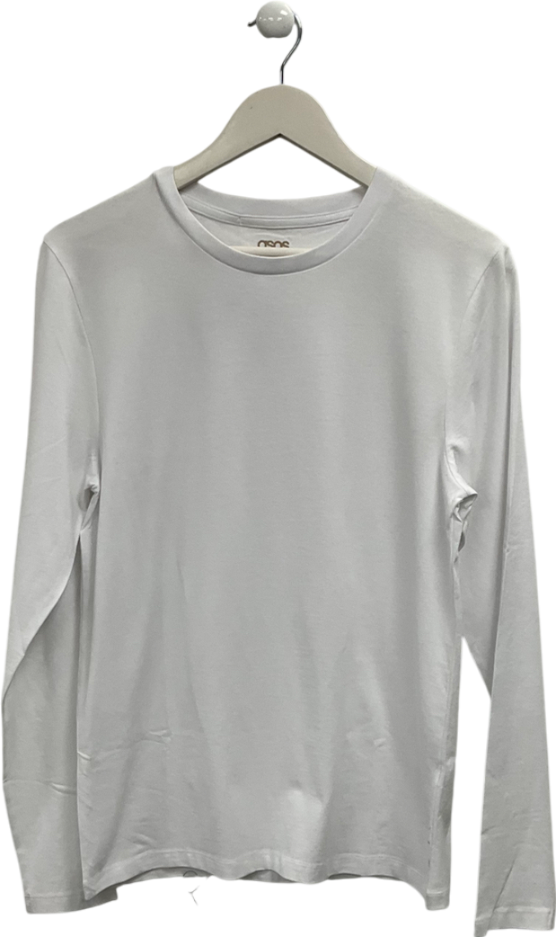 ASOS White Long Sleeve Crew Neck T-shirt UK L