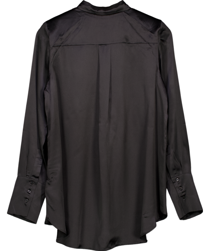 Novo Black Oversized Silk Shirt UK 6