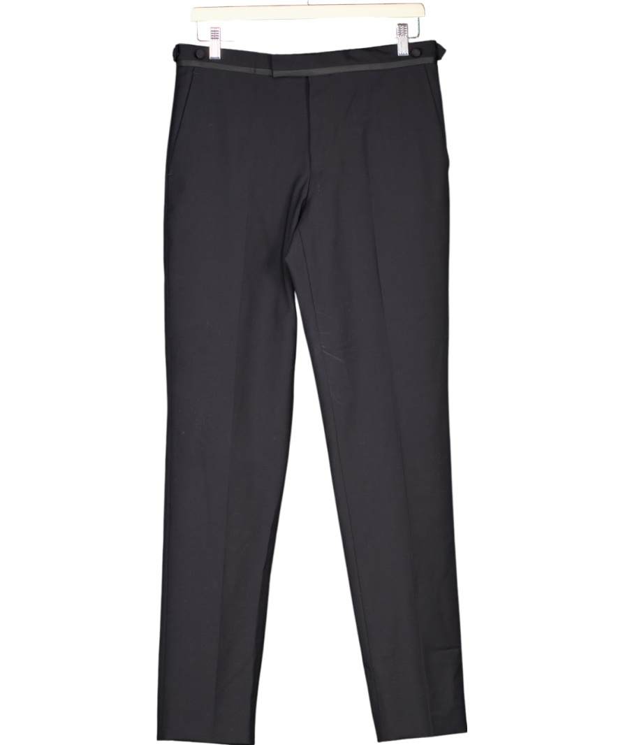 REISS Black Poker Wool Blend Suit Trousers W30