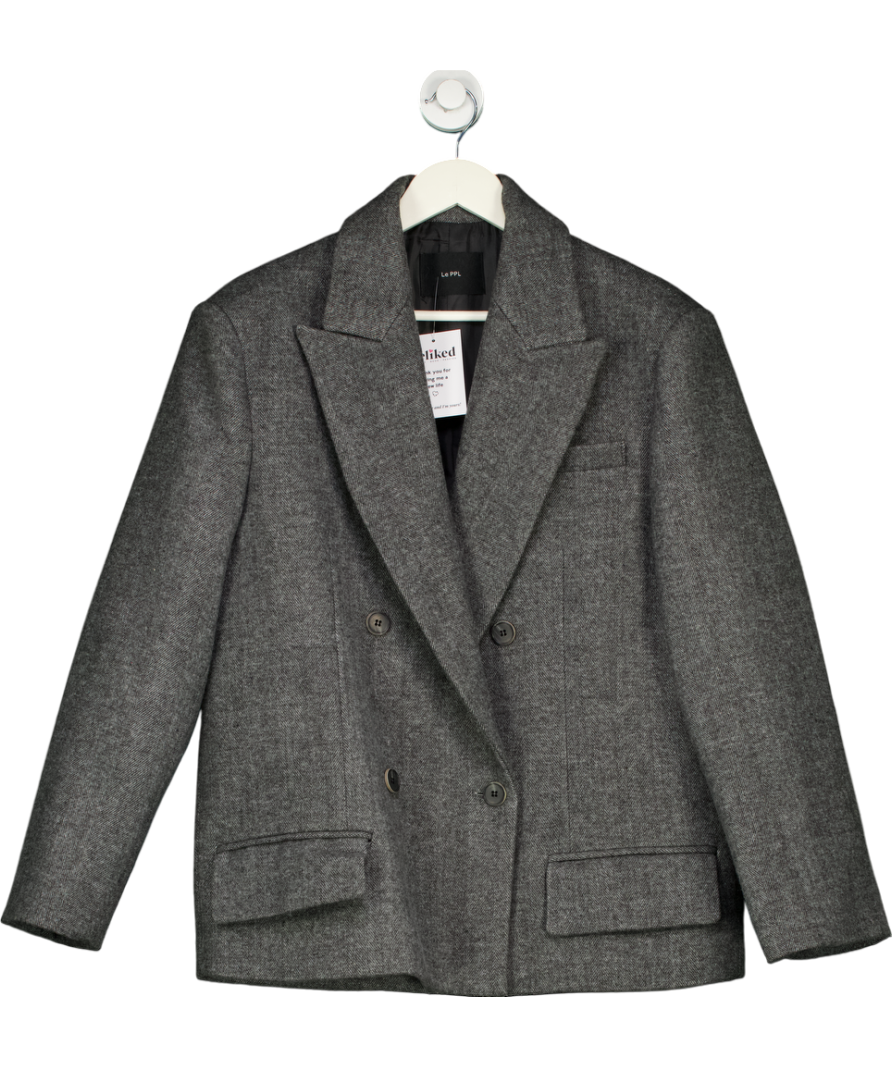 The Frankie Shop Grey Oversized Double Breasted Coat One Size