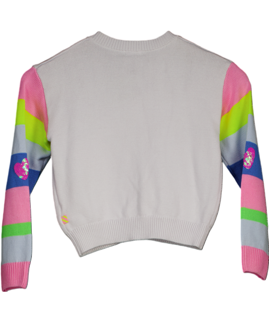 BILLIEBLUSH White Girls Ivory Knit Heart Cardigan 6 Years