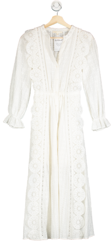 Maje White Lace Maxi Dress UK 6