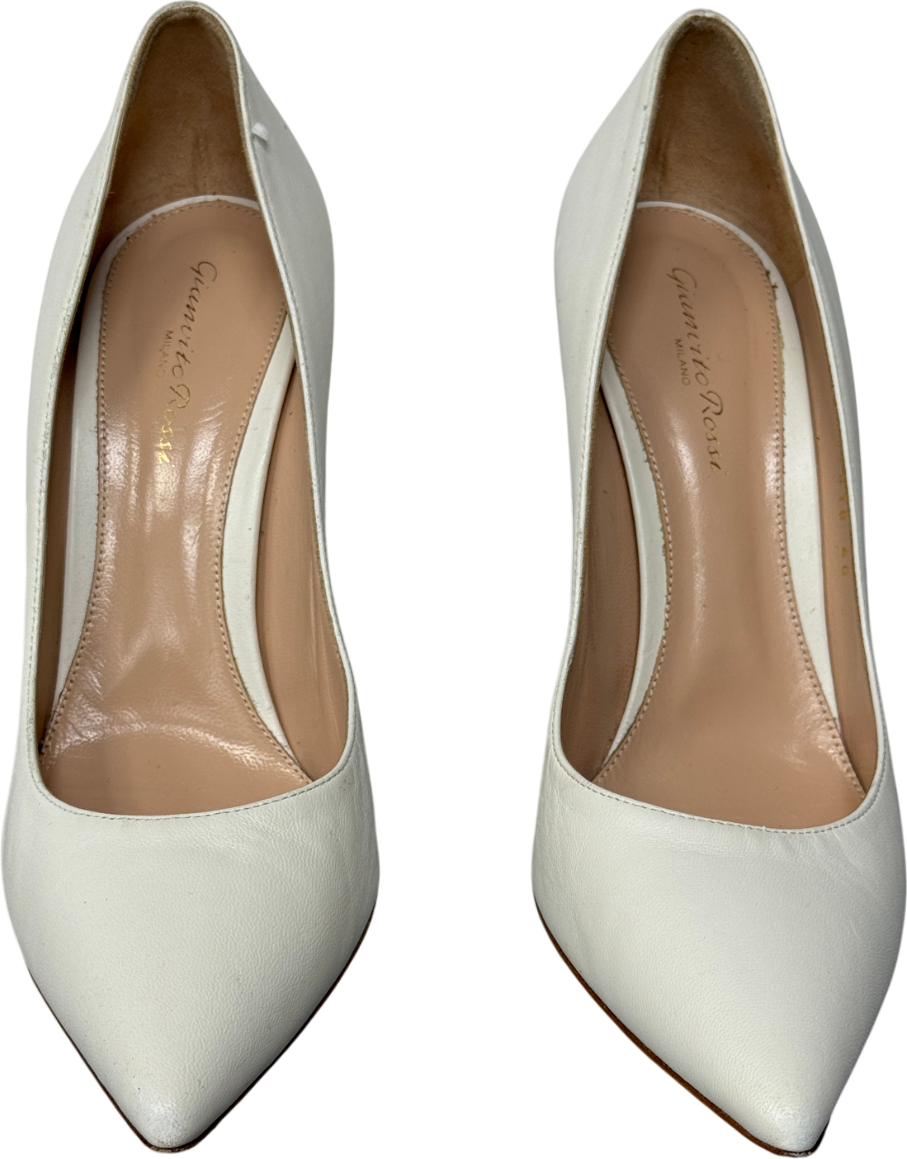 Gianvito Rossi White Gianvito 105 Iconic Stiletto Heel Shoes UK 7 EU 40 👠
