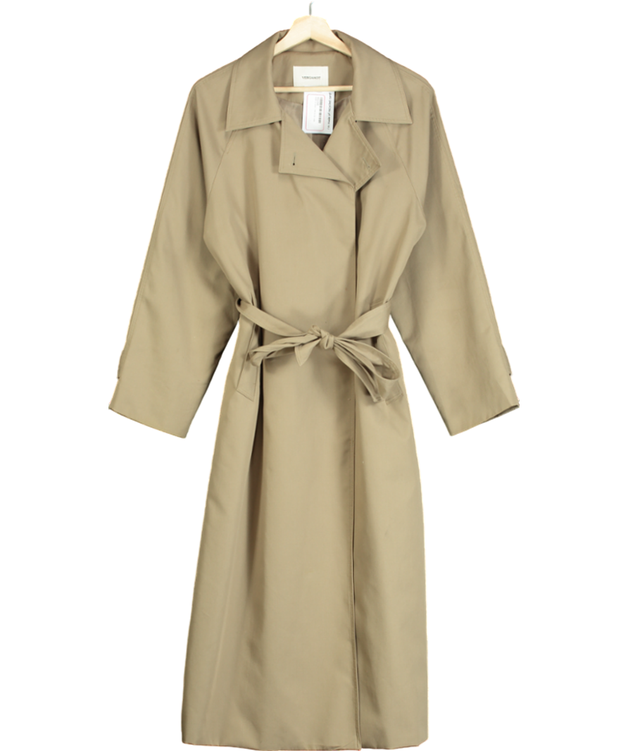 vergamot Beige Belted Hidden Button Trench Coat UK S/M