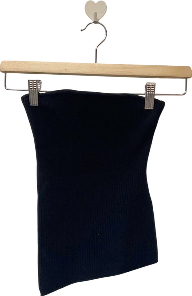 SNDYS Black Ribbed Tube Top UK XS