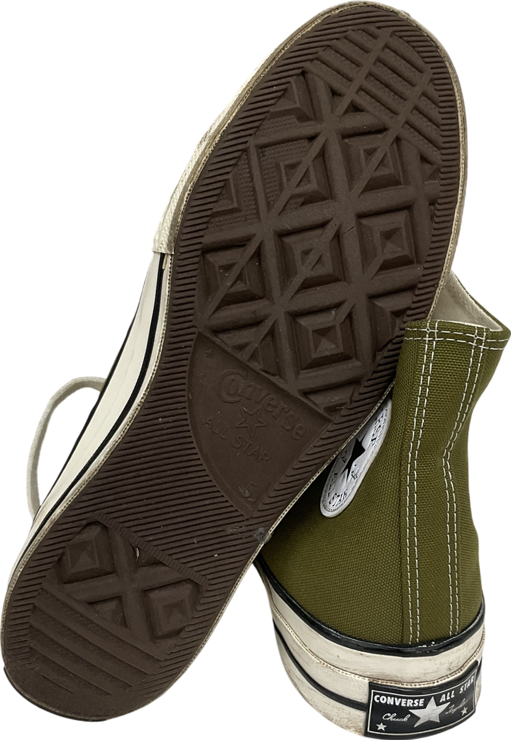 Converse Chuck Taylor All Star Hi Trainers With Chunky Laces In Green UK 5 EU 38 👠