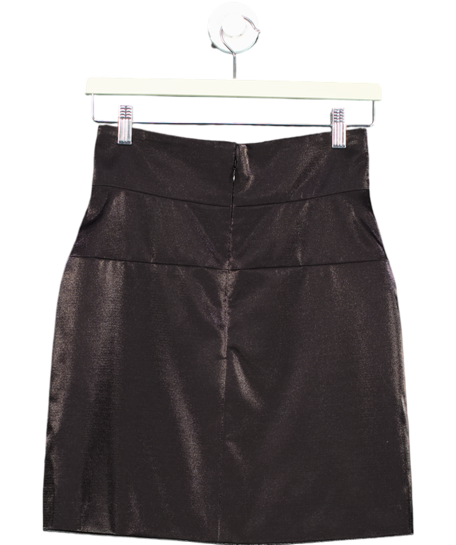 Chanel Black Wool /Silk Blend skirt with pearl "CC" Button UK 8