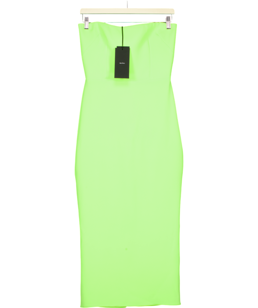Alex Perry Yellow Callan Strapless Neon Crepe Midi Dress UK 10 - Reliked Alex Perry Yellow Callan Strapless Neon Crepe Midi Dress UK 10 - Reliked