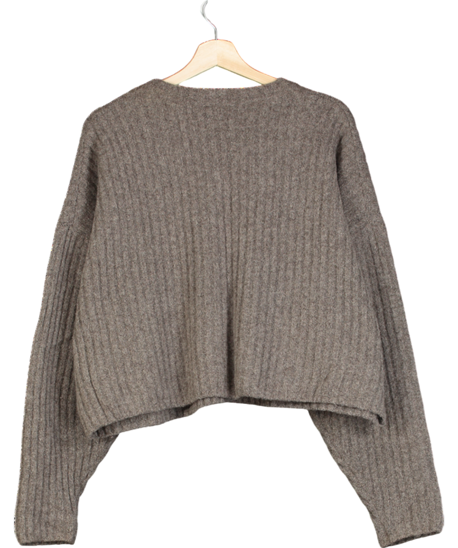 Weekday Grey Knitted Single-breasted Cardigan UK 8