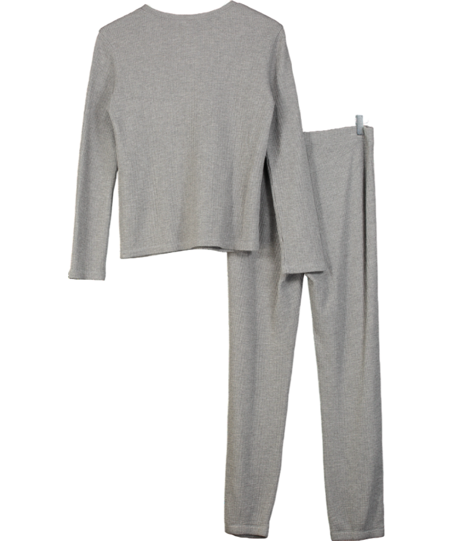 Rails Grey 2-piece Thermal Waffle Henley And Trouser Loungewear Co-ord Set UK M