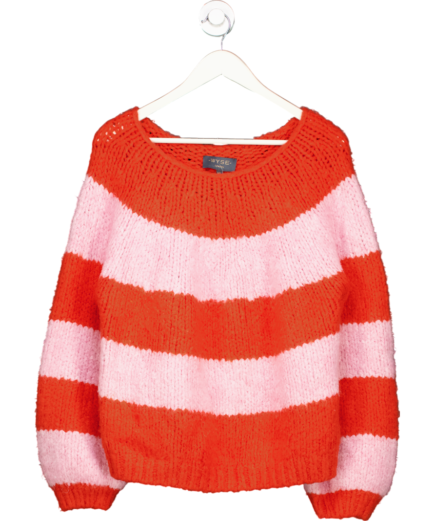 Wyse Red Wool Stripe Jumper UK M/L