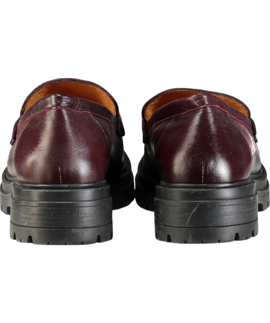 Sezane Red Albane Loafers  Glossy Burgundy UK 8 EU 41 👠