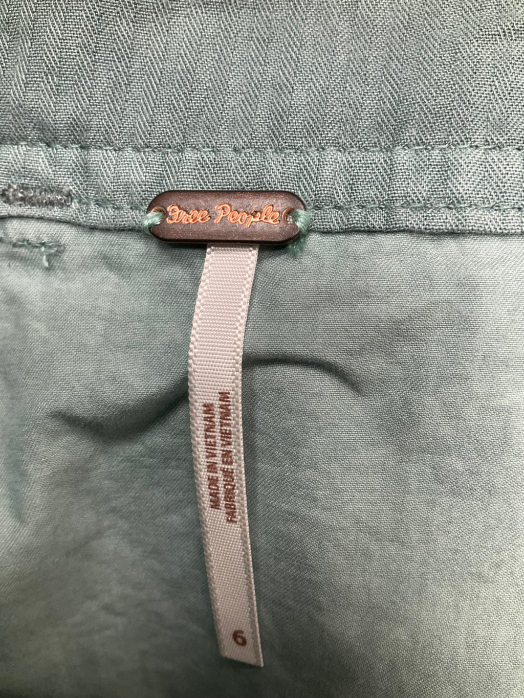 Free People Green Goa Pleated Shorts UK 10