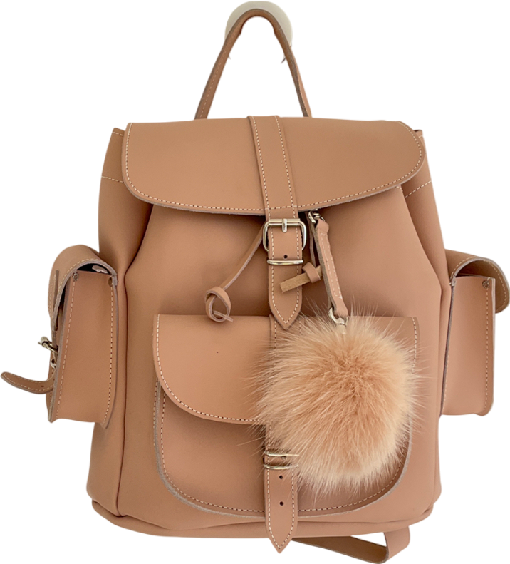 grafea Nude Truffle Leather Backpack