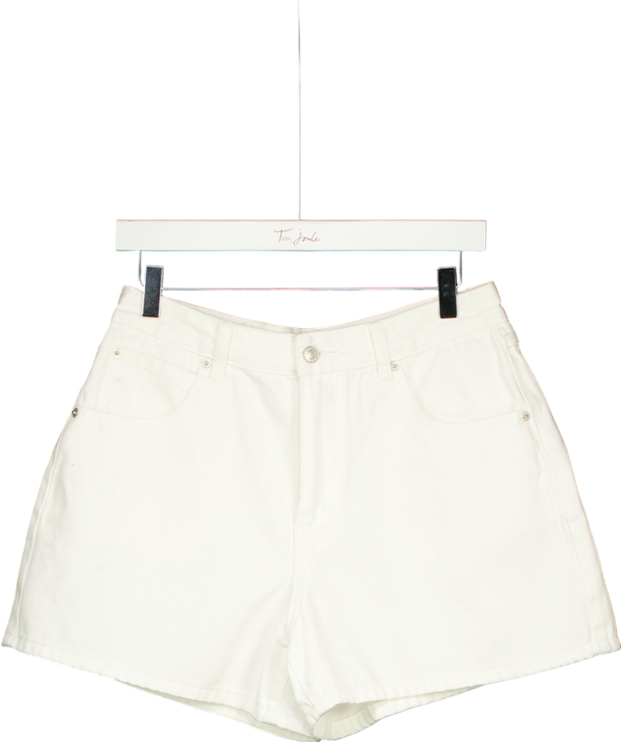 White Fox Hurt Feelings Denim Shorts White UK L