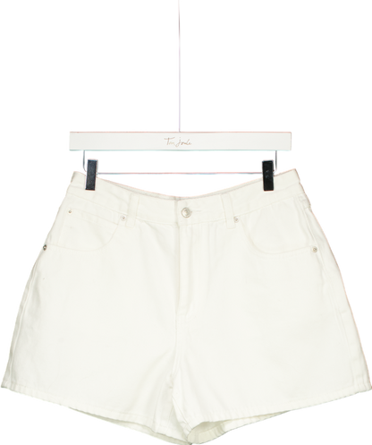 White Fox Hurt Feelings Denim Shorts White UK L