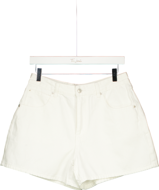 White Fox Hurt Feelings Denim Shorts White UK L