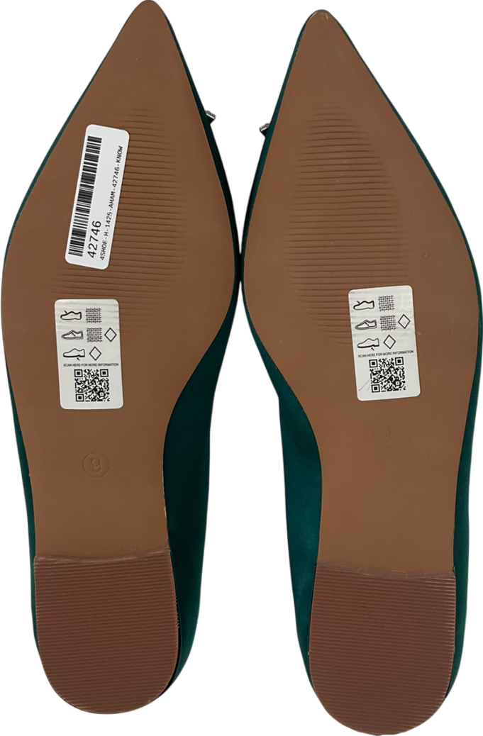 ASOS Green Dimante Embellished Satin Pumps uk 9