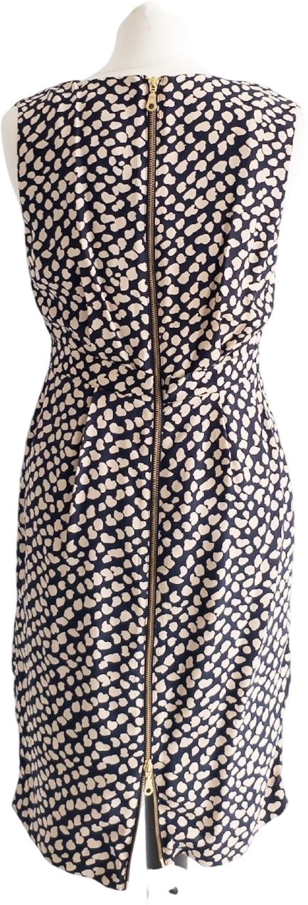 Whistles Navy Blue Ellie Animal Printed Dress UK 8