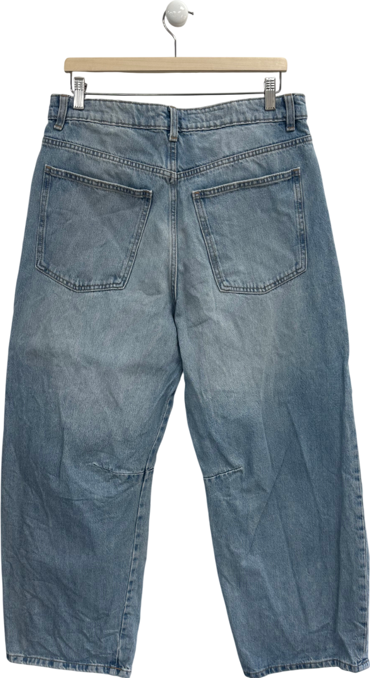 ZARA Blue Trf Baggy Balloon Mid-waist Jeans UK 8