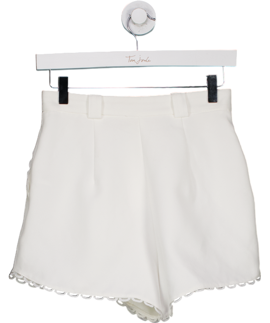 River Island White Scallop Shorts UK 6