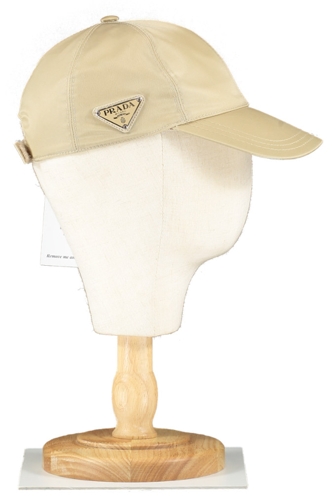 Prada Beige Re-nylon Enamel-logo Adjustable Baseball Cap UK S
