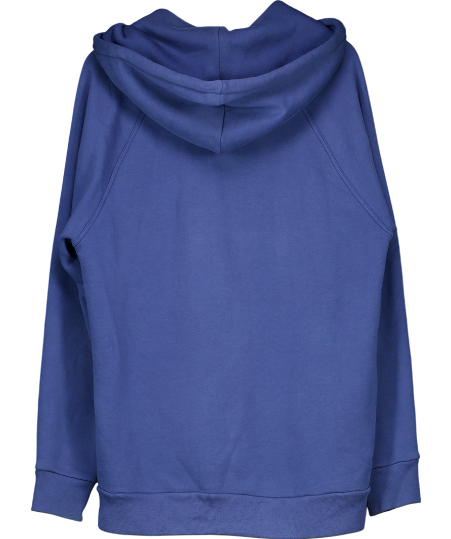 Burberry Blue Logo Embroidered Hoodie UK L