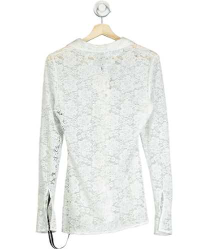 SLA the label White Kimmy Lace Shirt UK XS