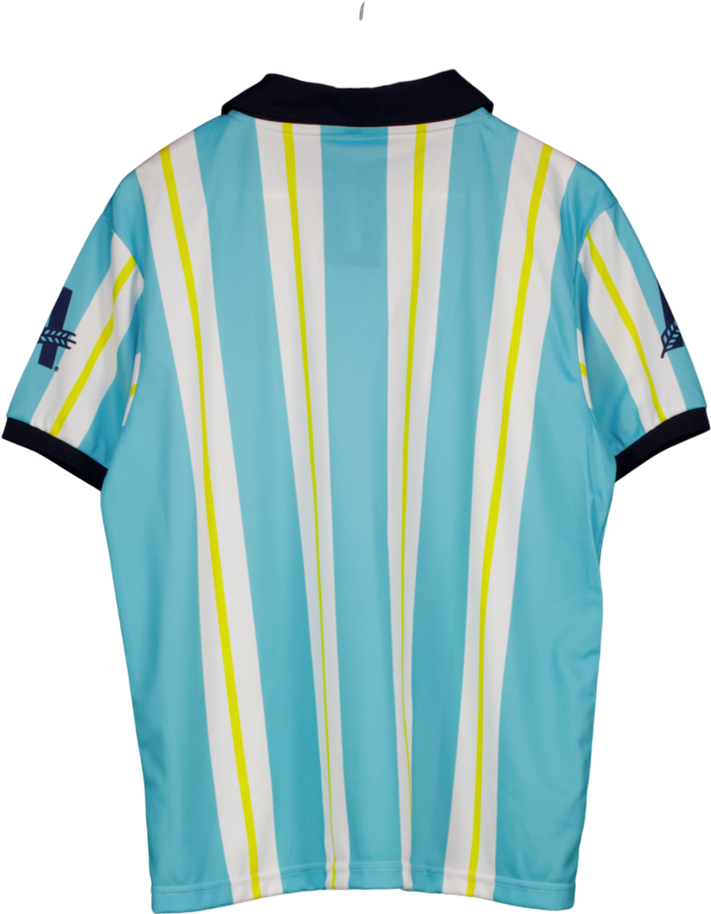 ATHLETIC BREWING CO Turquoise & White Striped Football Shirt UK L