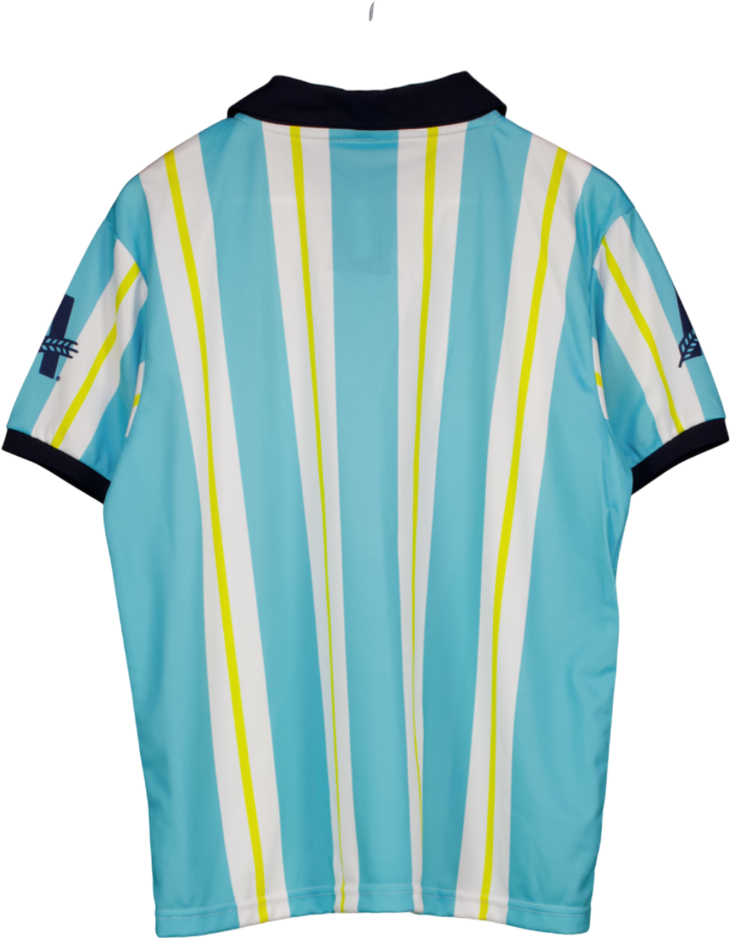 ATHLETIC BREWING CO Turquoise & White Striped Football Shirt UK L