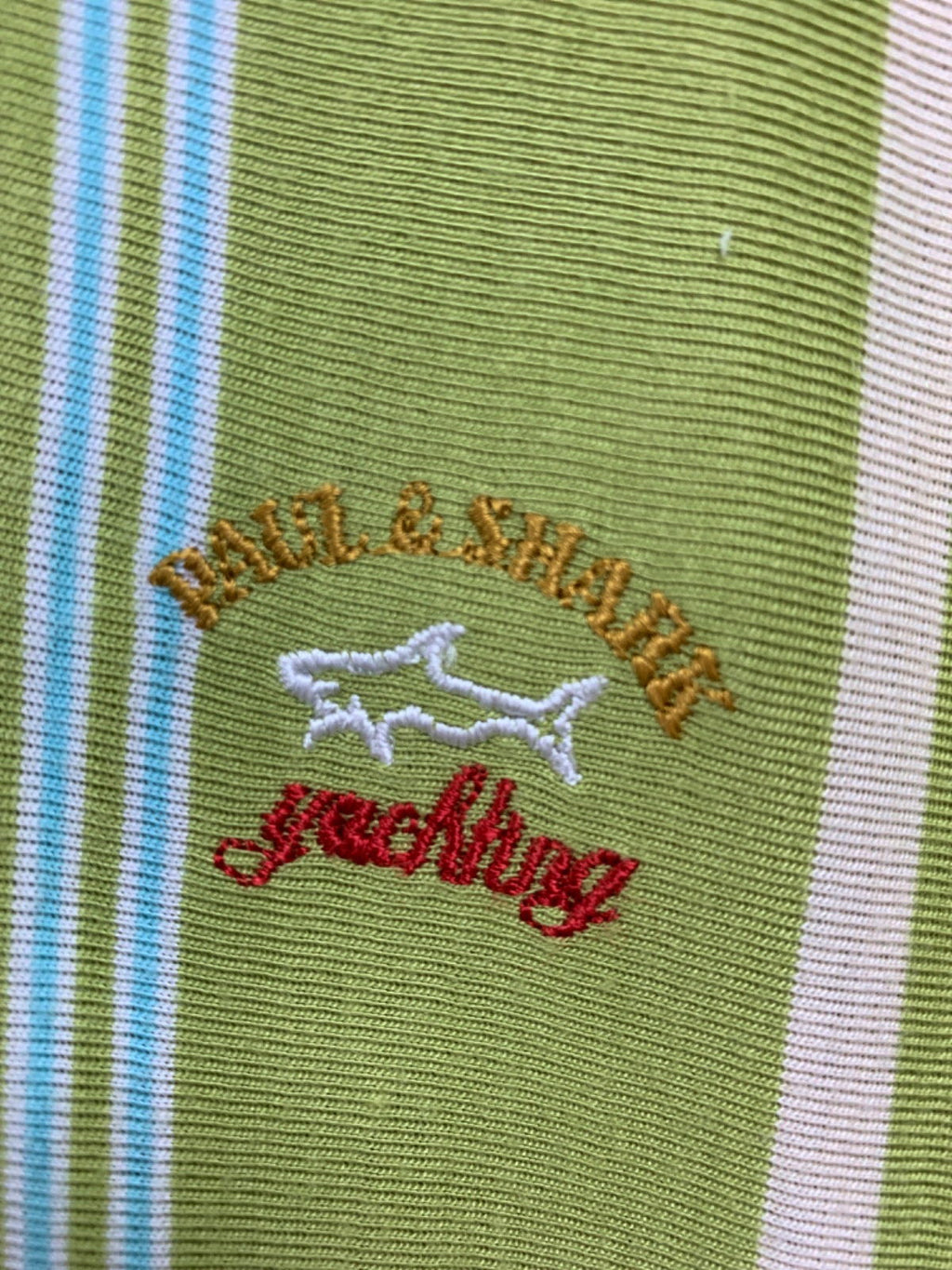 Paul & Shark Green Striped Polo Shirt UK L