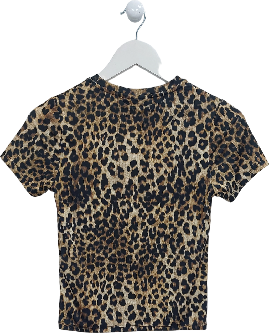 Topshop Brown Leopard Print Short Sleeve Top UK S