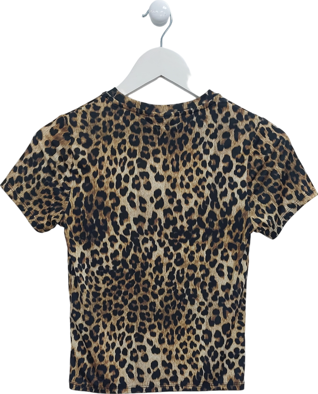 Topshop Brown Leopard Print Short Sleeve Top UK S