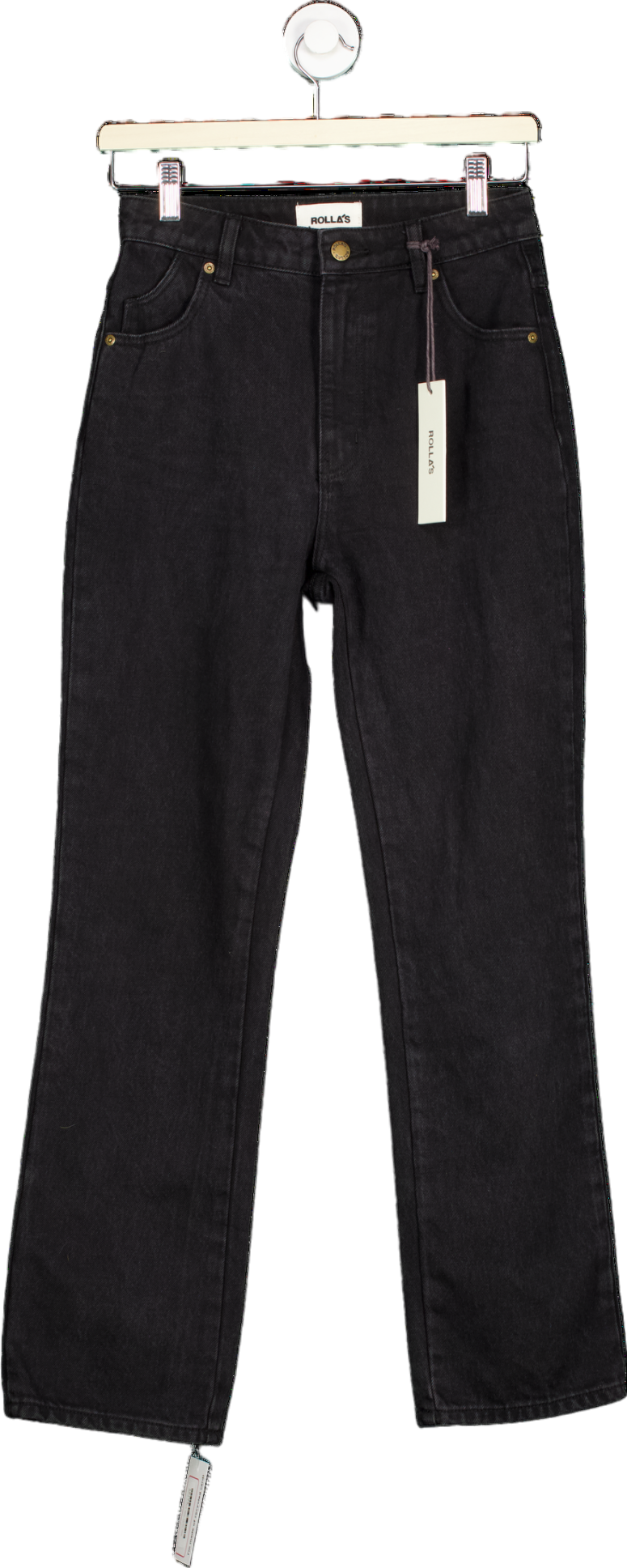 Rolla's Ash Black Original Straight Jeans Size UK W25