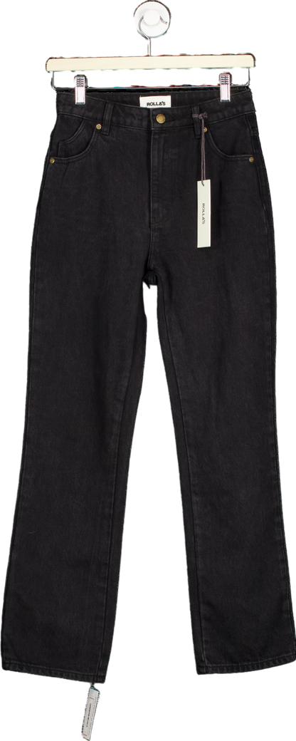 Rolla's Ash Black Original Straight Jeans Size UK W25