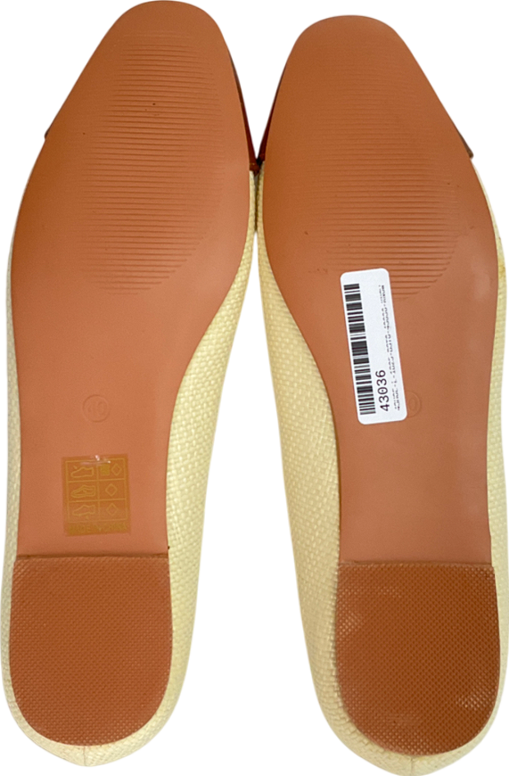 Cider Cream Bowknot Two-tone Faux Leather Mary Jane Flats UK 7 EU 40 👠