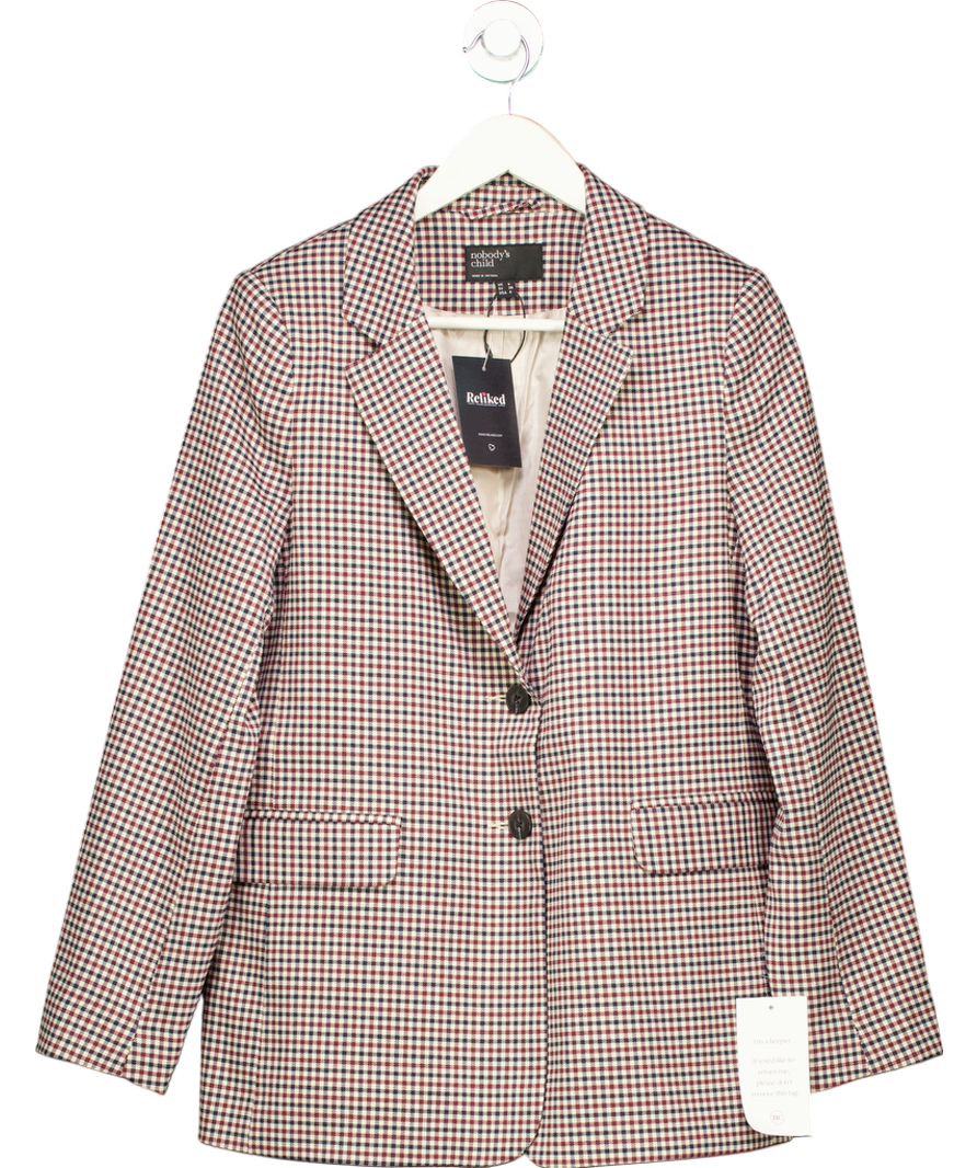 Nobody's Child Beige Heritage Check Blazer UK 8