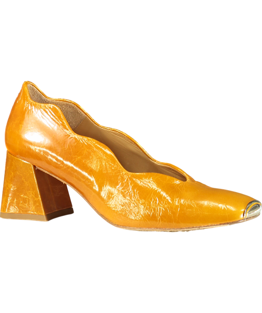 miista Orange Patent Metal Toe Mules UK 8 EU 41 👠