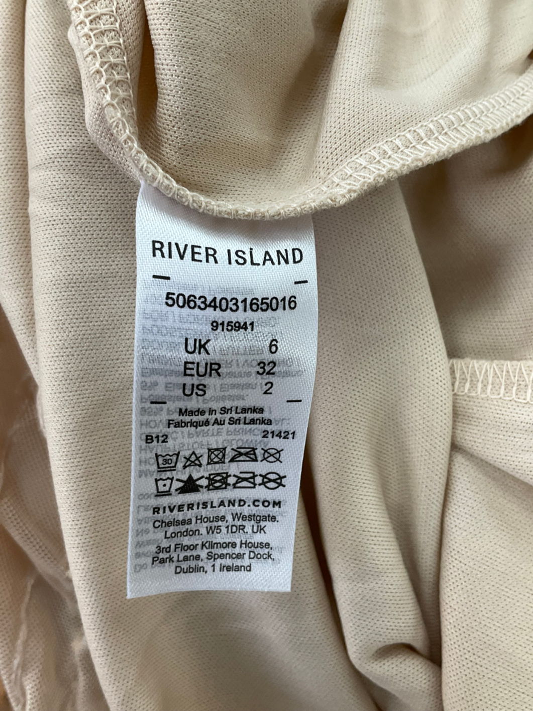 River Island Petite Cream Sequin Slip Dress UK 6