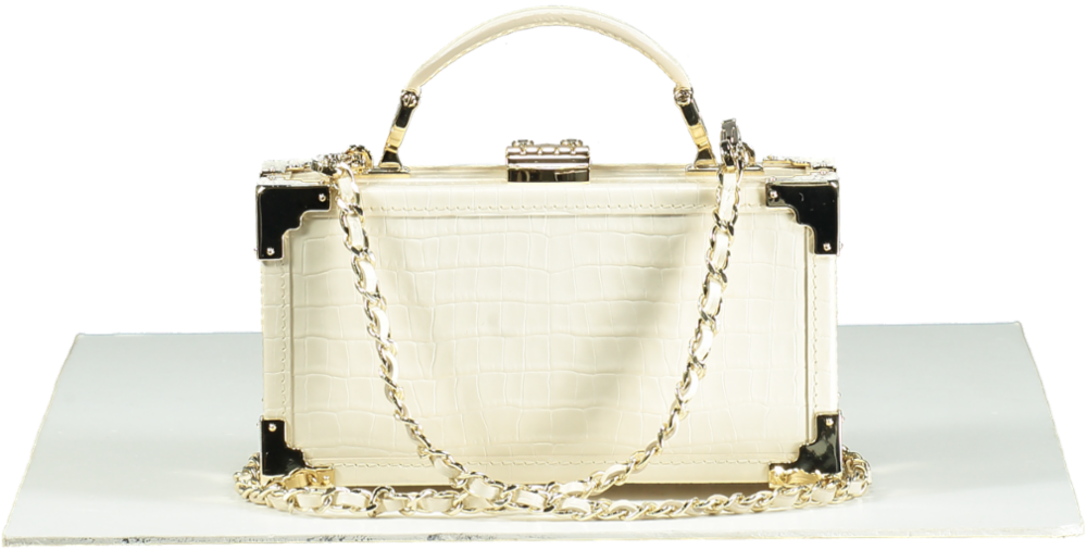 Aspinal of London Ivory Trunk Clutch Bag