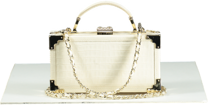 Aspinal of London Ivory Trunk Clutch Bag