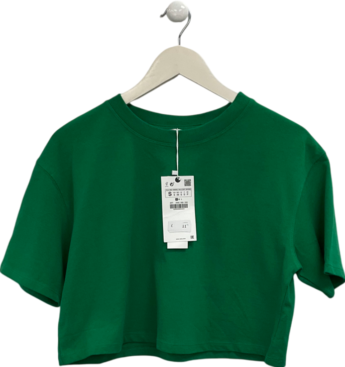 ZARA Green Crop Tshirt UK S