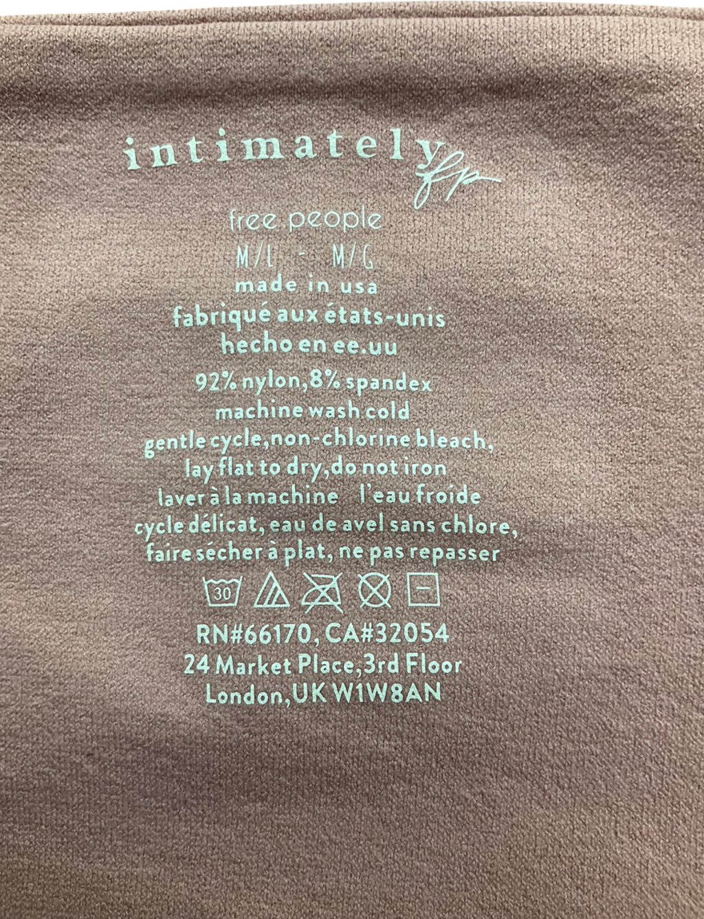 Free People Pink Clean Lines Long Sleeve Top with shelf bra UK M/L