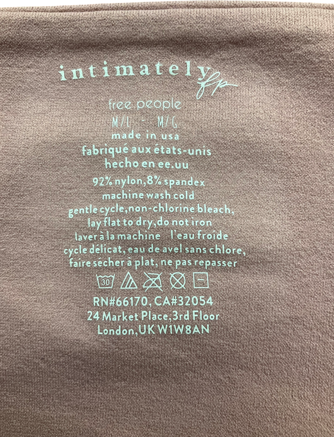 Free People Pink Clean Lines Long Sleeve Top with shelf bra UK M/L