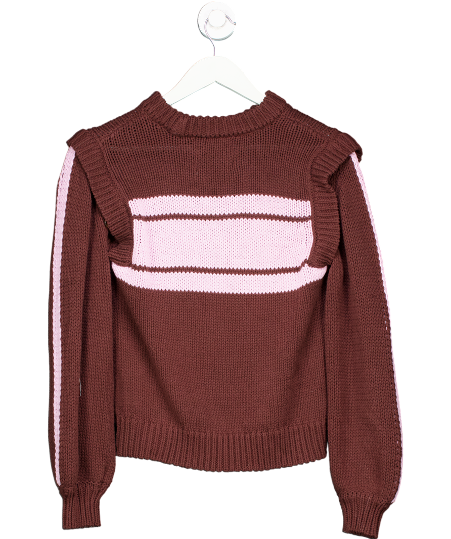 Damson Madder Red Poppy Jumper With Removable Sleeves - Burgundy & Lilac UK 6