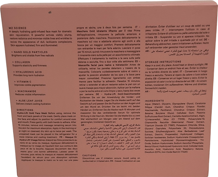 MZ Skin Hydra-lift Golden Facial Treatment Mask 5x25g