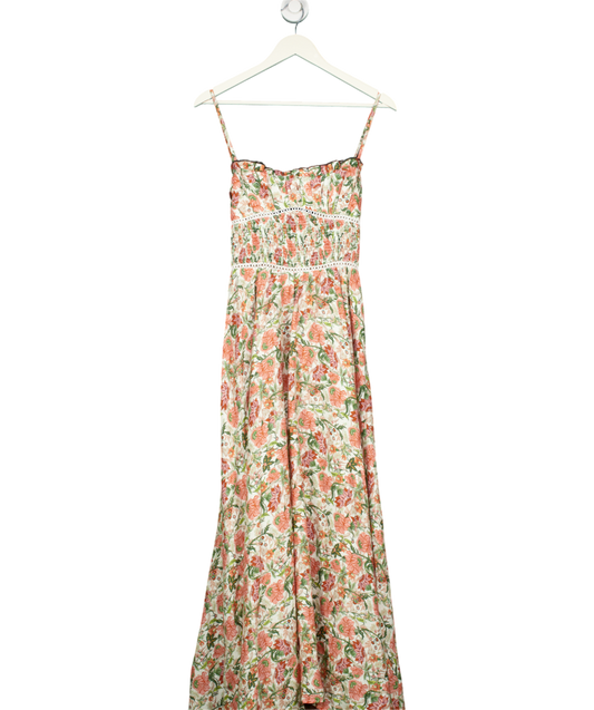 LUG VON SIGA Green Melody Floral Linen Maxi Dress UK 8