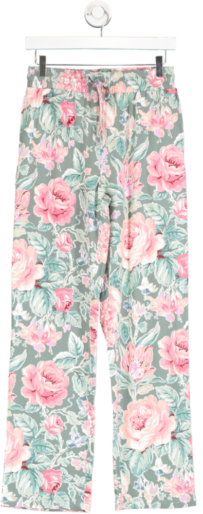 Laura Ashley Green Floral Print Pull On Trouser UK 8