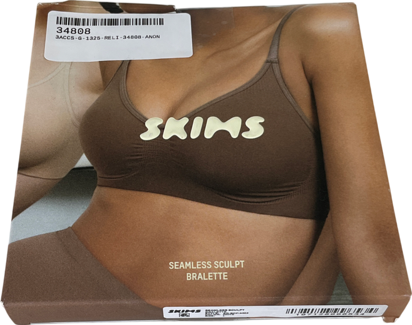 SKIMS Black Seamless Sculpt Bralette - Only X UK L